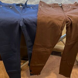 2 pairs - Celebrity Pink Jayden Skinny pants - blue and brown - 5/27